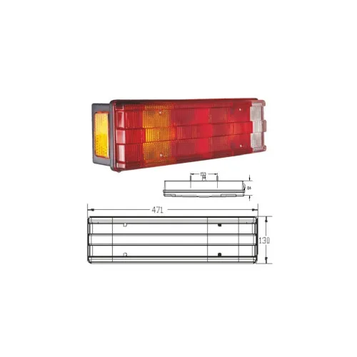 Lampa stop auto pentru camion remorca partea dreapta cu mufa in stanga 5 functii — imaginea 3