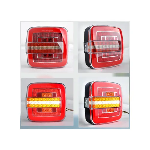 Lampa stop patrata LED SMD 12V cu semnalizare dinamica marsarier ceata 136x134x58 mm — imaginea 2