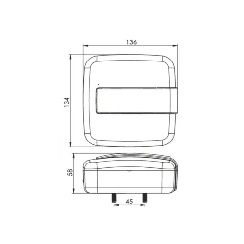 Lampa stop patrata LED SMD 24V cu semnalizare dinamica marsarier ceata 136x134x58 mm — imaginea 3