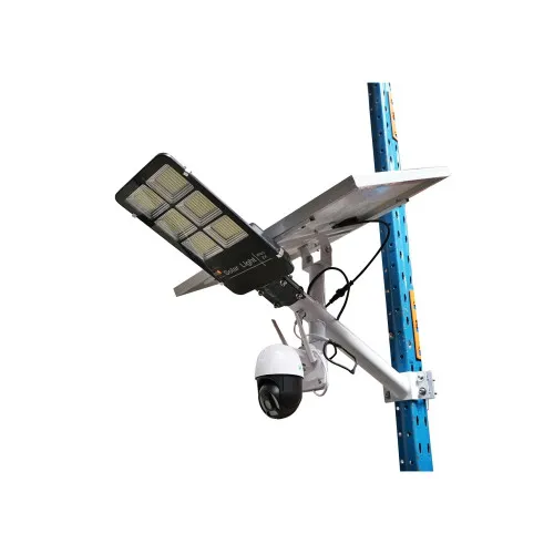 Lampa stradala LED solara 300W 6000K cu panou solar 60W camera 4G PTZ si baterie 16000mAh — imaginea 2