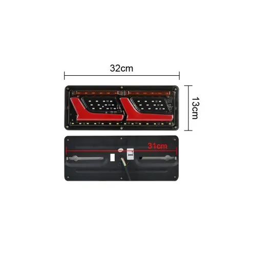 Lampi LED 5 functii 12V-24V cu semnalizare dinamica Neon Effect 32x13 cm duba camion remorca — imaginea 2