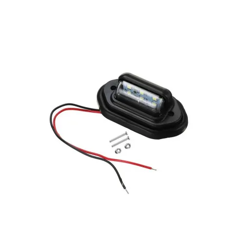 Lampi numar LED universale carcasa neagra 12V-24V alb rece
