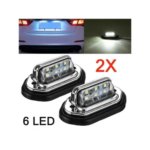 Lampi numar LED universale cromate 12V-24V alb rece — imaginea 2