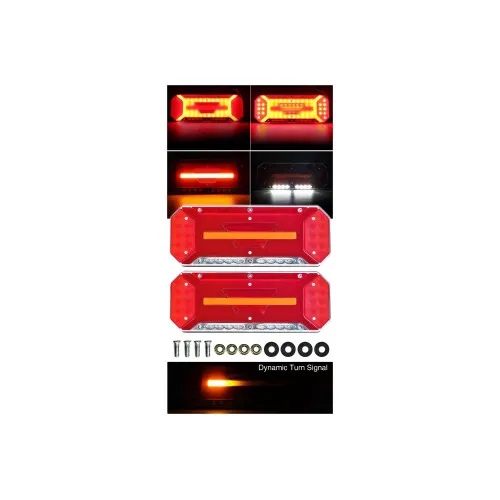 Lampi stop LED stanga dreapta cu efect neon si semnalizare dinamica 5 functii 12V/24V 345x130 mm — imaginea 4