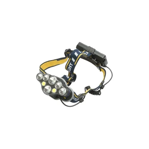 Lanterna frontala de cap cu 8 LED-uri, 3 moduri iluminare, baterie 2200mAh reincarcabila USB Crownman