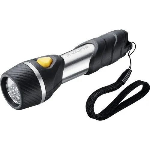 Lanterna LED Varta Day Light, neagra-argintie, 20 lumeni, 39x126, 5mm