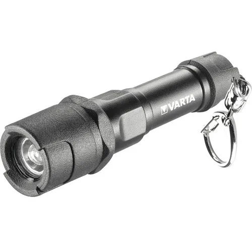 Lanterna LED Varta mini, neagra, 10m, 83x23mm, cu inel de chei