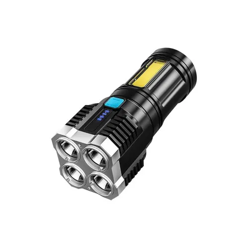 Lanterna tactica reincarcabila 4 LED 1000 lumeni COB lateral USB IPX6