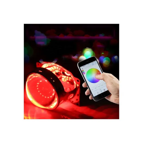 Led devil eyes LED RGB magic color pentru lupe far Control cu aplicatie pe telefon Voltaj 12V