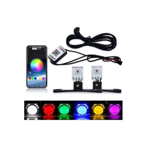 Led devil eyes RGB auto pentru lupe far control aplicatie telefon 12V — imaginea 2