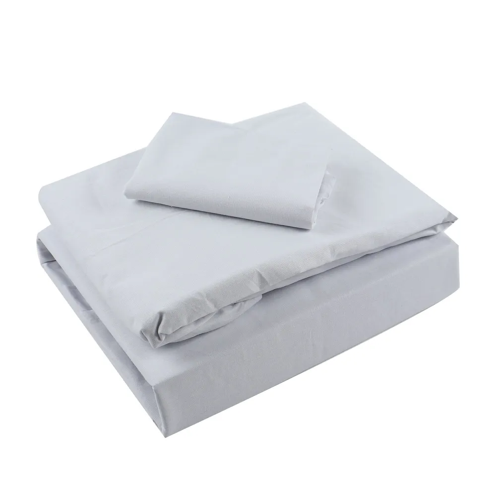 Lenjerie de pat, 1 persoana, bumbac 100%, 160 x 200 cm, culoare alba, 3 piese