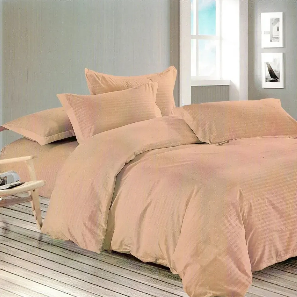 Lenjerie de pat microfibra, Capucino, 2 persoane, cappuccino, set 4 piese