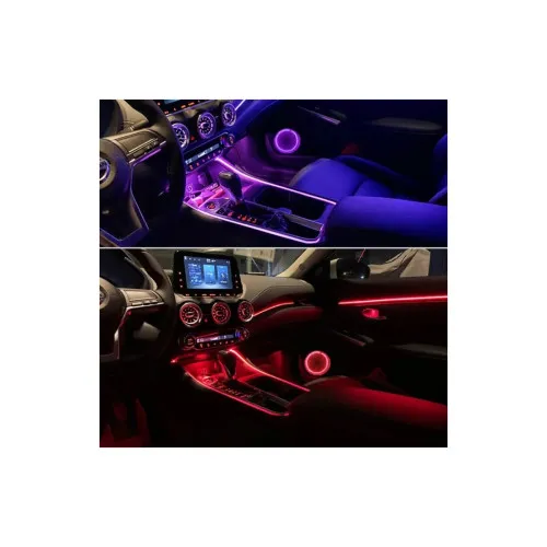 Lumini ambientale auto LED RGB Digital 12V 21 piese apa curgatoare si aplicatie Bluetooth — imaginea 3