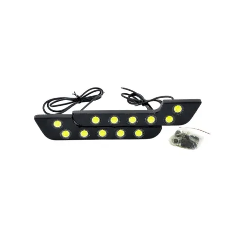 Lumini de zi DRL COB DL03 6W lumina alba set 2 bucati — imaginea 3