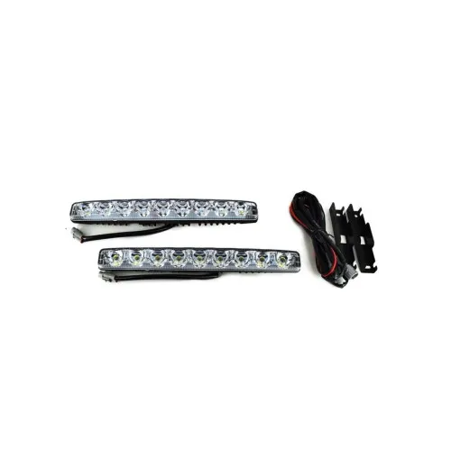 Lumini de zi DRL COB P9S 12V 25.5 cm lumina alba set 2 bucati — imaginea 5
