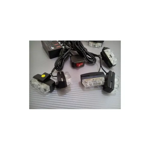 Lumini de zi DRL LED 12V cu 8 mini proiectoare lumina alba set — imaginea 2