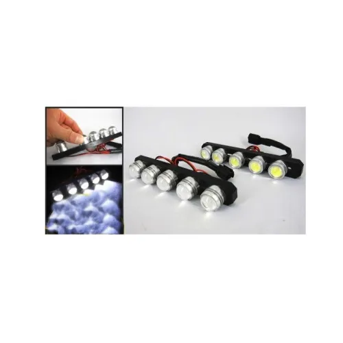 Lumini de zi DRL LED COB 12V 2x6W 17.5 cm lumina alba