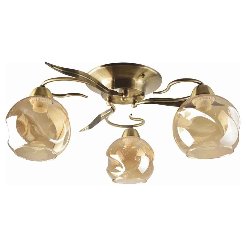 Lustra Crinkle LY-3437, 3 x E27, bronz + bej, clasic