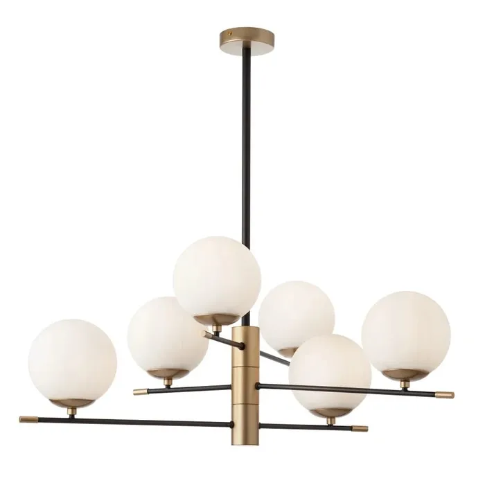 Lustra Essential 01-2950, 6 x E14, negru + auriu, modern
