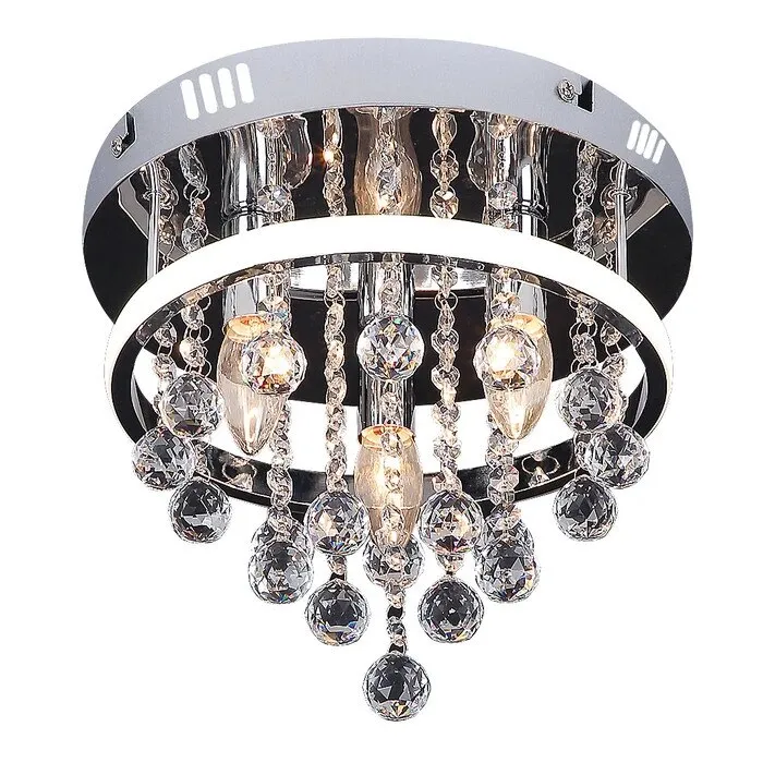 Lustra Pallas, 20W, alb, 300mm, cu LED integrat si 3 socluri E14