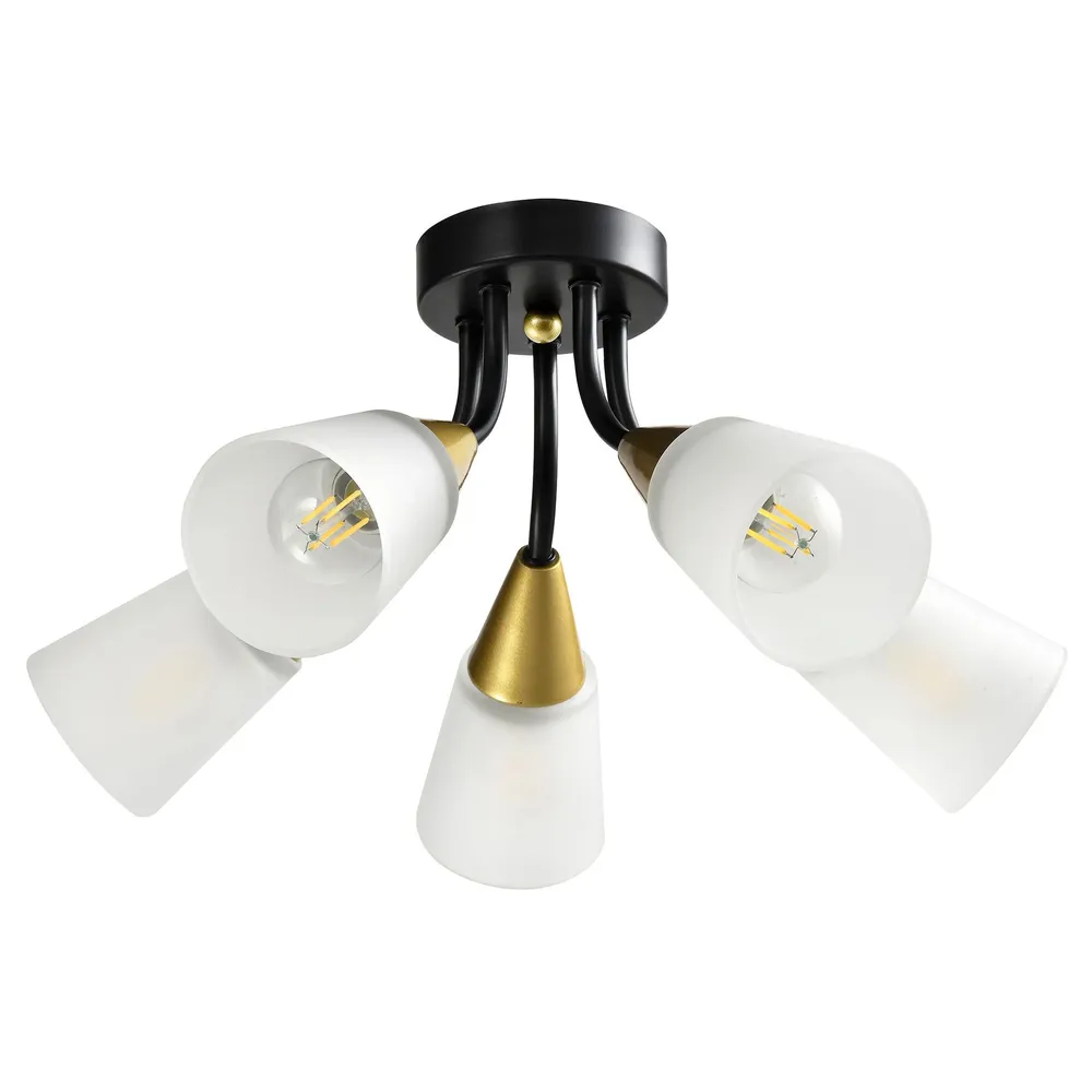 Lustra Storm KL100032, negru + auriu + alb, 5 x E14, clasic