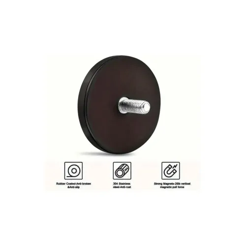 Magnet montaj proiectoare M6 tija filet exterior Ø66 mm — imaginea 2