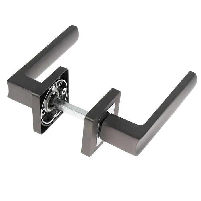 Maner cu rozeta patrata pentru usa interior, Eureka Gato BB K RS54, zamac, nichel antracit + crom polisat, 135 x 54 mm