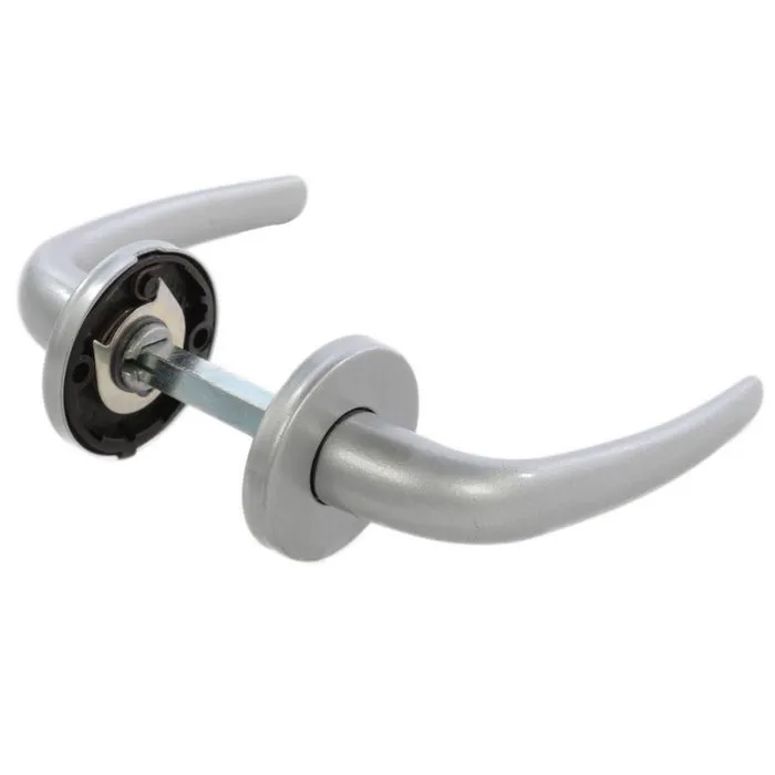 Maner cu rozeta rotunda pentru usa interior, Arad 701-152/M159, aluminiu, argintiu, 110 x 50 mm
