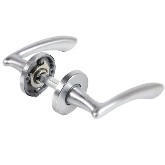 Maner cu rozeta rotunda pentru usa interior, Ninfea Verofer BB, alama, crom satinat, 50 mm