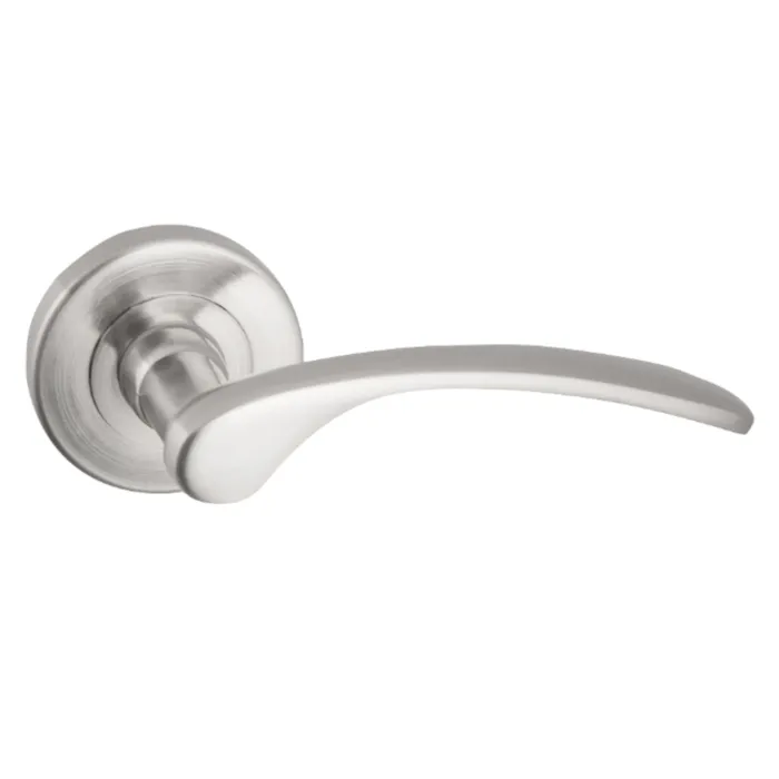 Maner cu rozeta rotunda pentru usa interior, Yale Napoli, aluminiu, nichel satinat, 110 x 54 mm