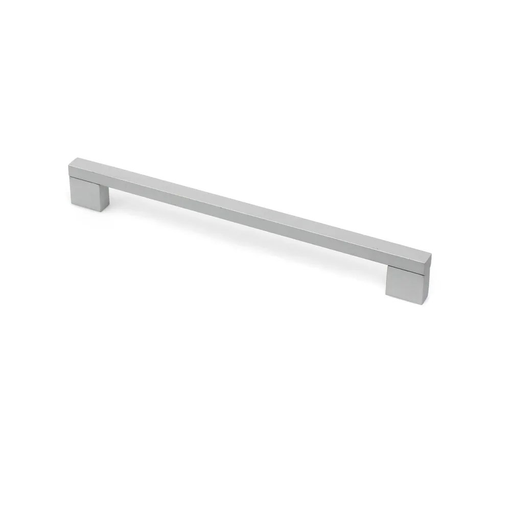 Maner mobila, 192 mm, aluminiu, gri, finisaj mat antichizat
