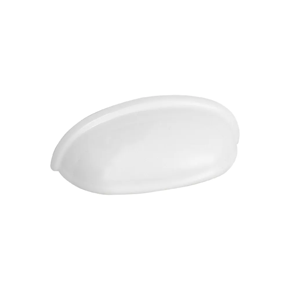Maner mobila Inspire, tip scoica, 64 mm, otel, alb, finisaj mat
