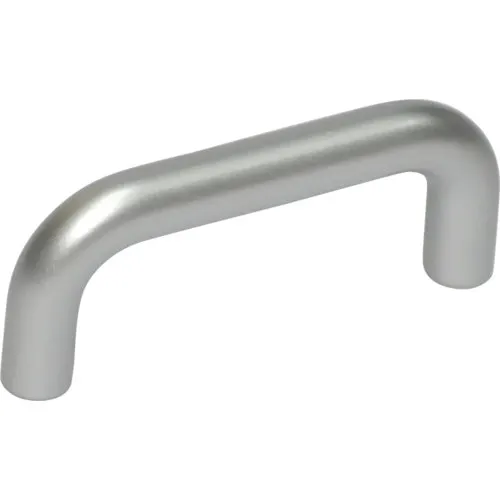 Maner pentru mobila distanta perforatii 64mm, plastic argintiu