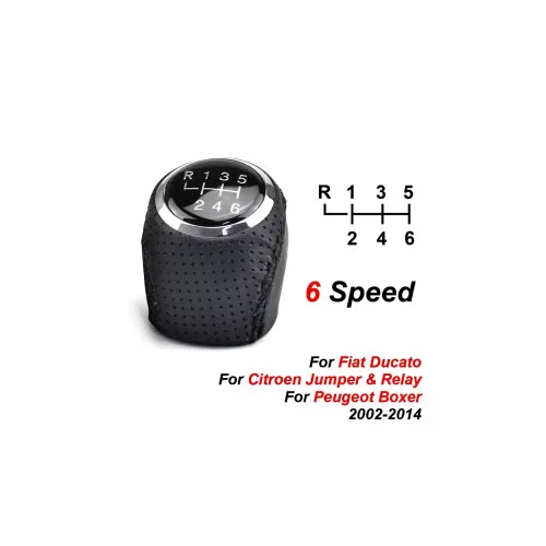 Maner schimbator imitatie piele compatibil Fiat Ducato, Peugeot Boxer, Citroen Jumper cu 2 adaptoare 5 si 6 viteze — imaginea 2