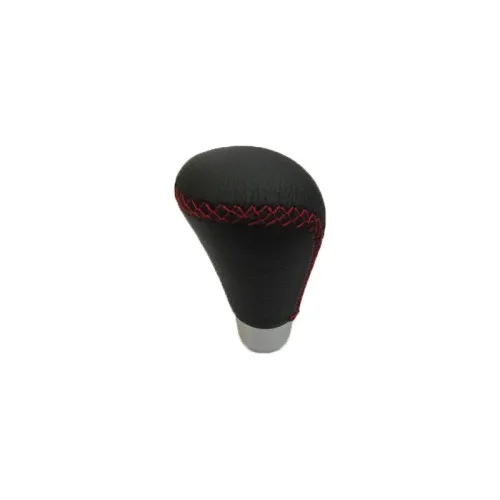 Maner schimbator viteze auto universal negru piele cusatura rosie — imaginea 2