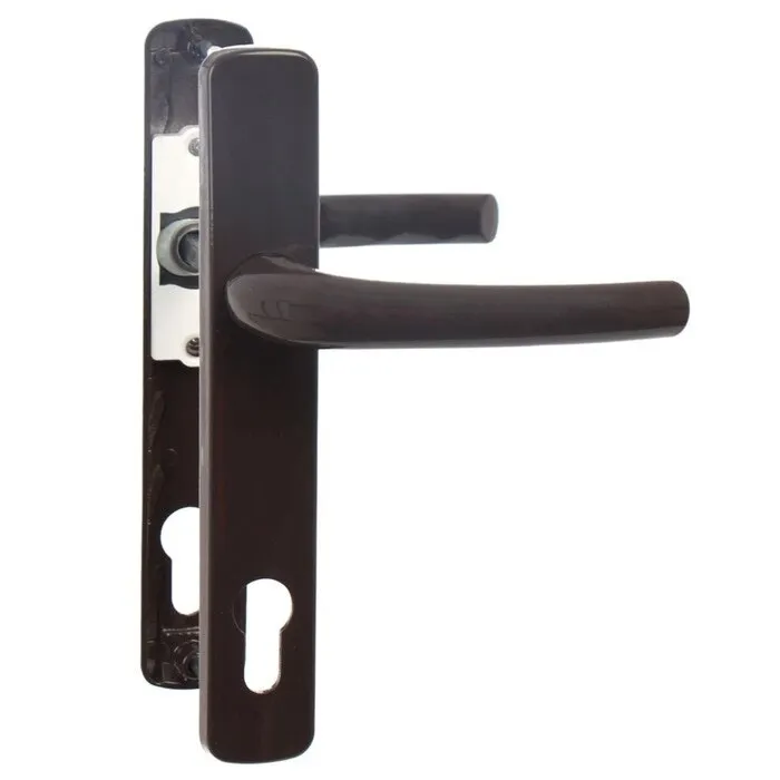 Maner usa interior, cu sild, Safir pentru cilindru, aluminiu, maro, 92 mm