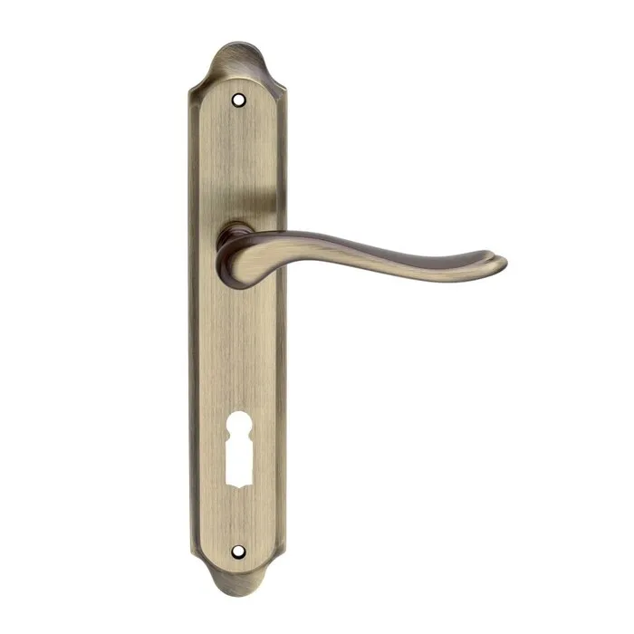 Maner usa interior, cu sild, Verofer Fiore, pentru cheie, alama, bronzat, 90 mm