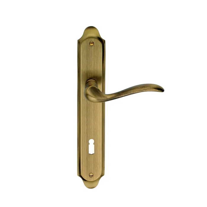 Maner usa interior, cu sild, Verofer Tolosa, pentru cheie, alama, bronzat grafiat, 90 mm