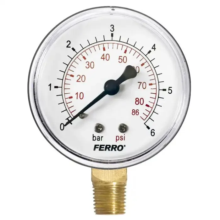 Manometru radial Ferro, D 63 mm, 1/4", 0 - 6 bar