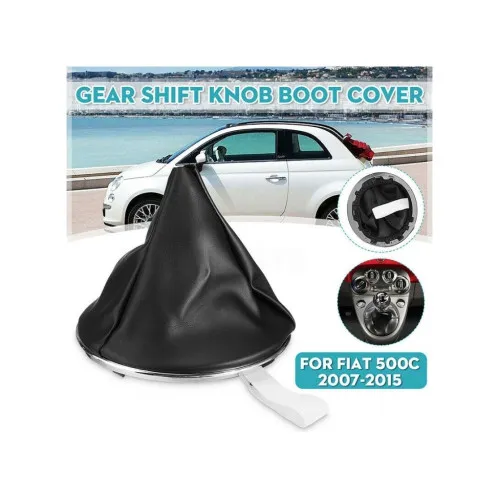 Manson schimbator viteze piele ecologica compatibil Fiat 500/ 500C — imaginea 8
