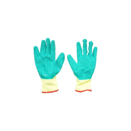 Manusi de lucru din bumbac latex galben-verde marimea 10 Breckner Germany — imaginea 3