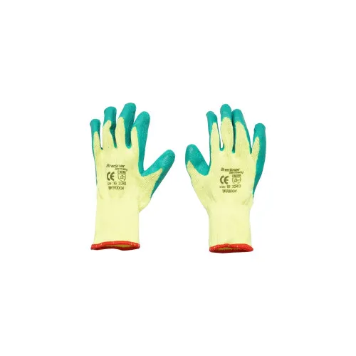 Manusi de lucru din bumbac latex galben-verde marimea 10 Breckner Germany — imaginea 2