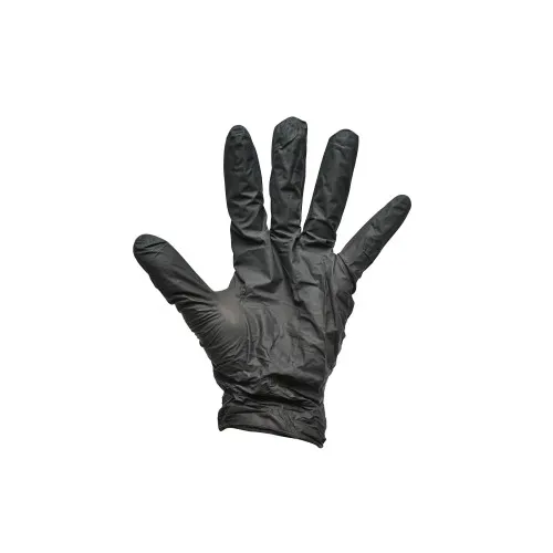 Manusi din nitril negre nepudrate cu textura aderenta pe degete, 100 bucati / DISTT86 / DISTT85