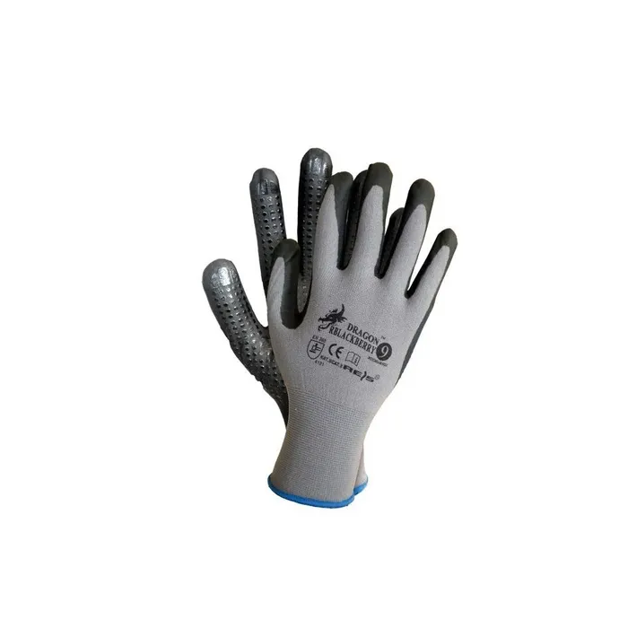Manusi Marvel Blackberry fibre sintetice + nitril, gri + negru, marimea L