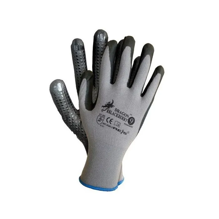 Manusi Marvel Blackberry, fibre sintetice + nitril, gri + negru, marimea L