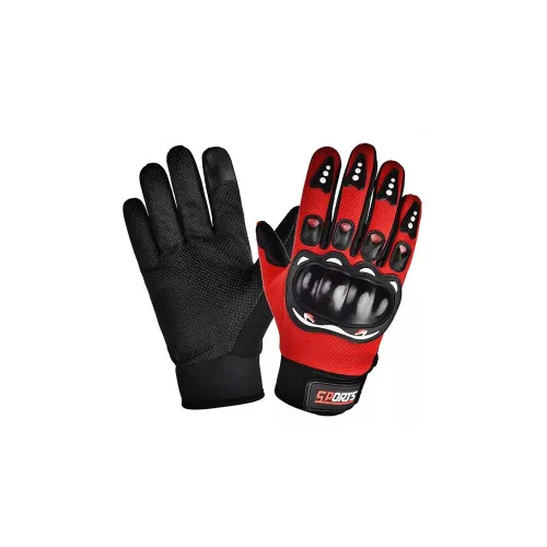 Manusi Moto, Atv, Bicicleta cu protectii, Marime universala, Rosu - Negru — imaginea 3