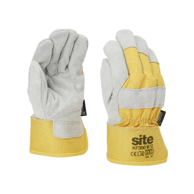 Manusi protectie Site Rigger KF300, piele cu captuseala antitermica, gri-galben, marime XL
