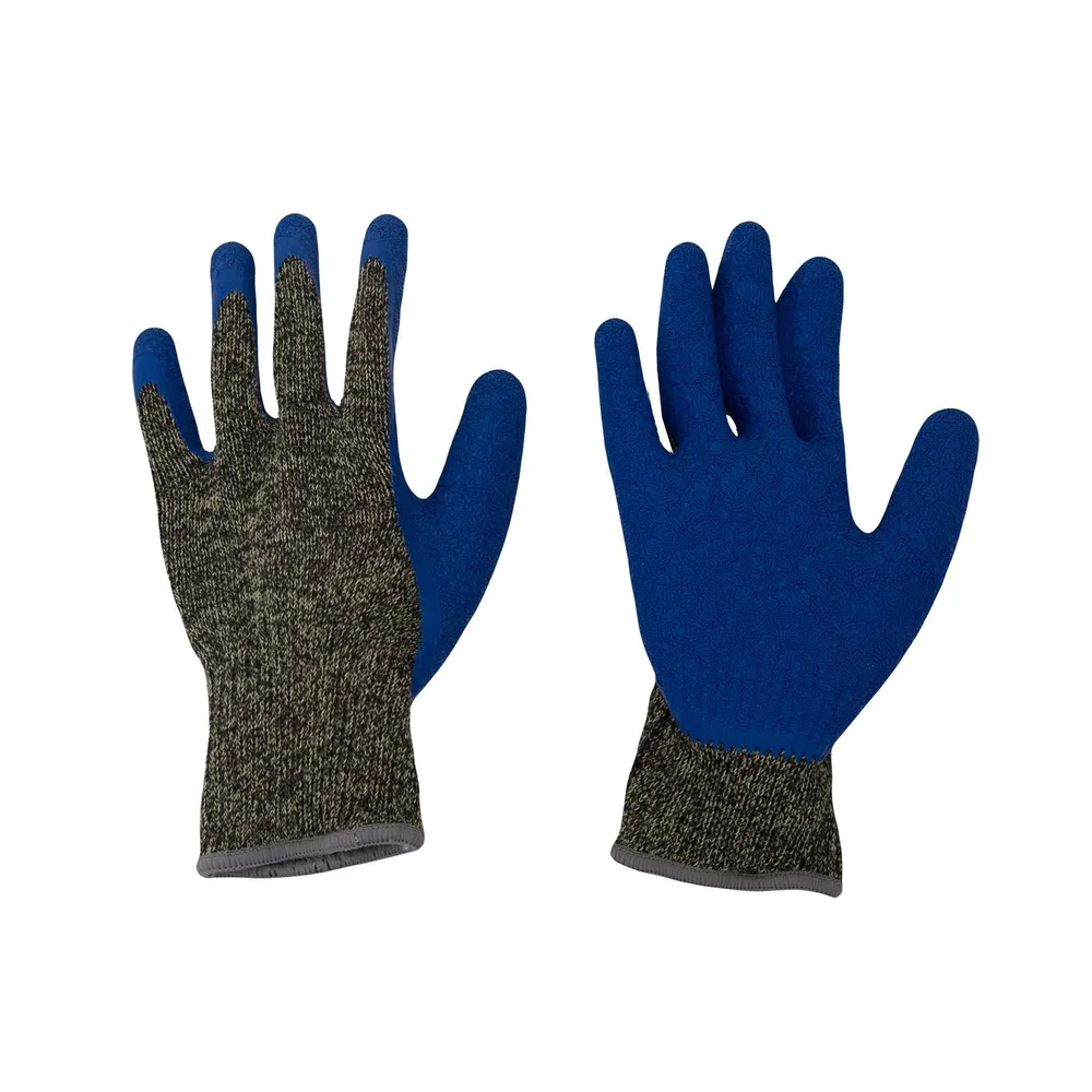 Manusi protectie termica, anti-taiere, Dexter, latex, marimea 9 (L), albastru/negru