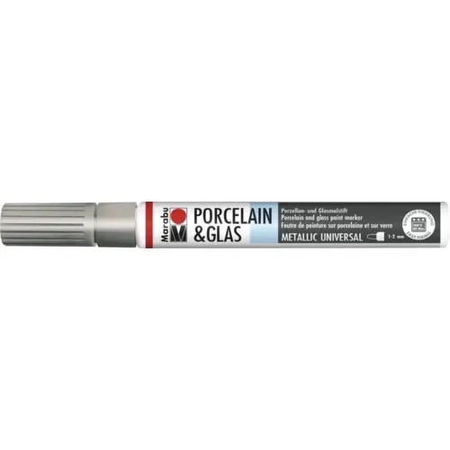 Marker pentru portelan si sticla Marabu argintiu 1-2 mm