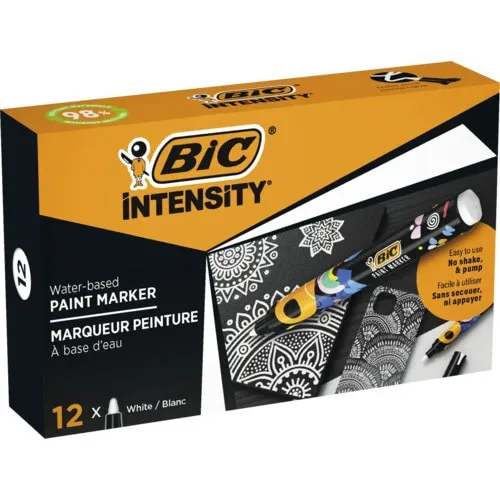 Marker permanent Bic, culoare alba